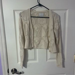 Egg shell white sweater with matching crop top